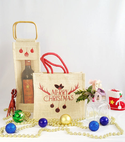 Holiday Cheer Tote & Bottle Bag Set